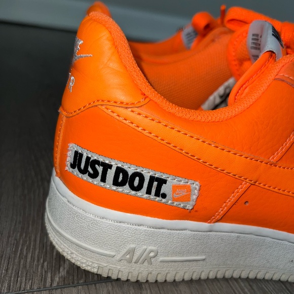 Nike Air Force 1 Low 'Total Orange' 2018 Sneaker Pumpkin Black Just Do It Shoes - Picture 10 of 17
